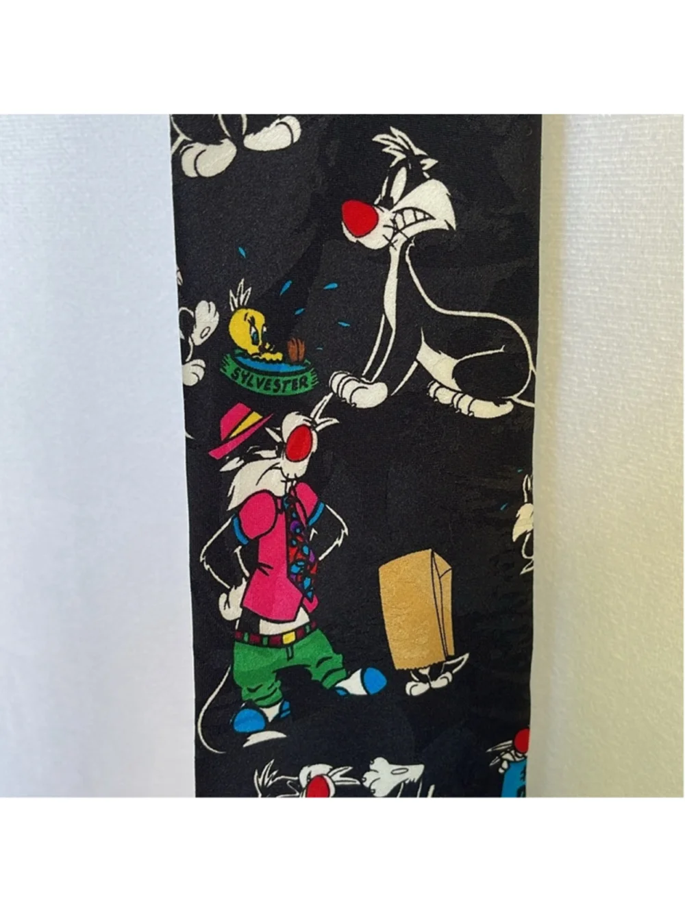 Vintage 1993 Warner Bro Studios Looney Tunes Graphic Tie #1 Dad Tweety Sylvester